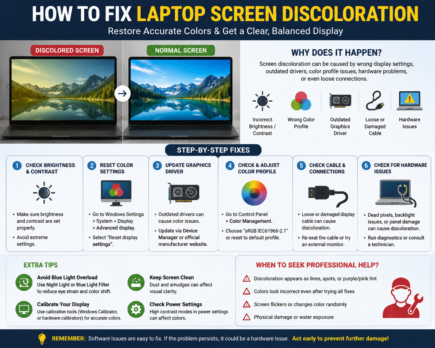 How to Fix Laptop Screen Discolouration