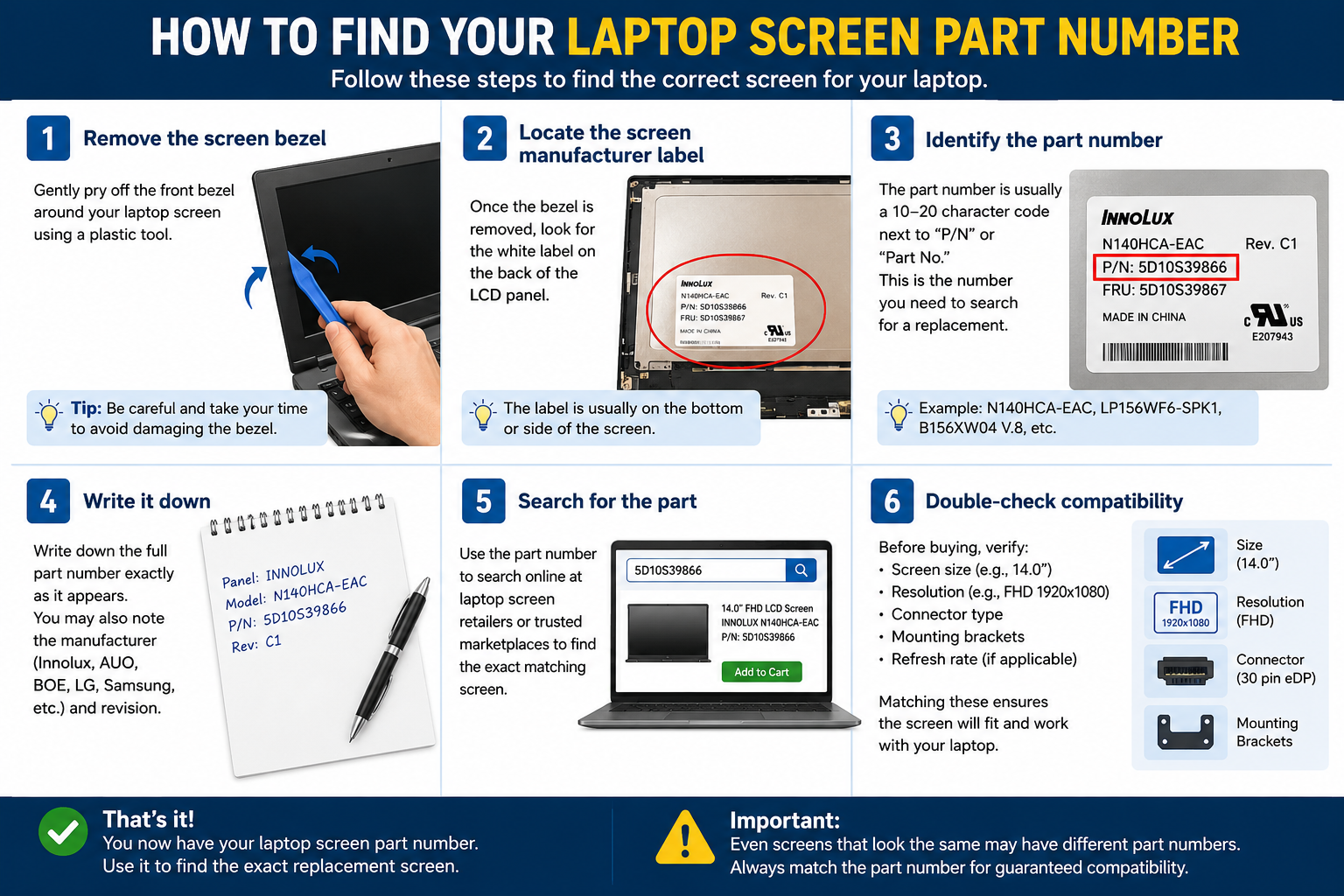 How to Find Your Laptop Screen Part Number