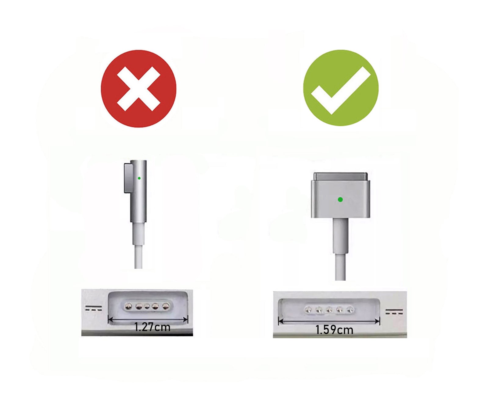 Powergoat 16.5V 3.65A 60W Power Adapter Apple MacBook Pro MagSafe 2 T-Tip Pin Type