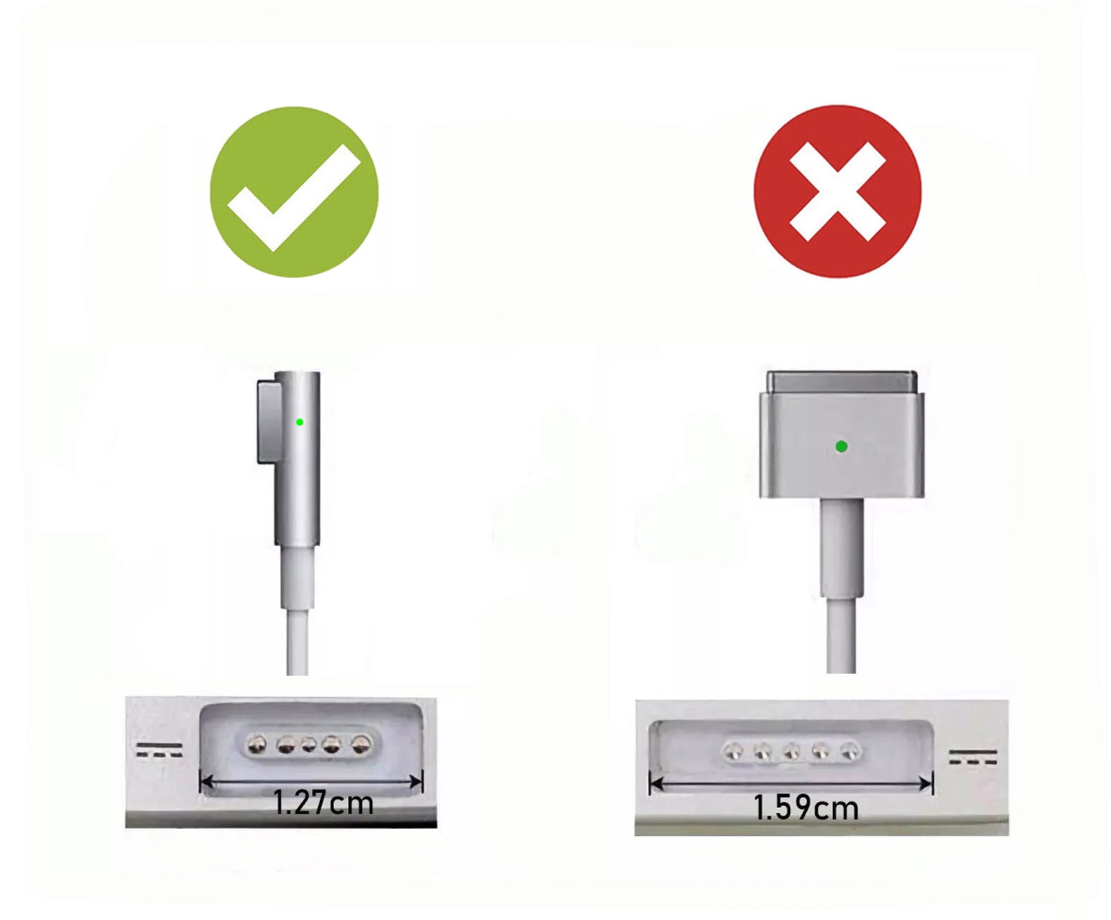 Powergoat 16.5V 3.65A 60W Laptop Adapter Apple MacBook Pro MagSafe 1 L-Shape Pin Type