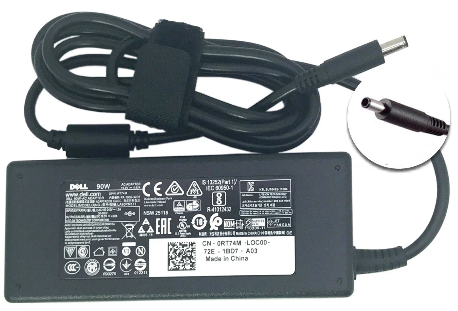 Dell 19.5V 4.62A 90W Laptop Adapter 4.5mm x 3.0mm Pin Size