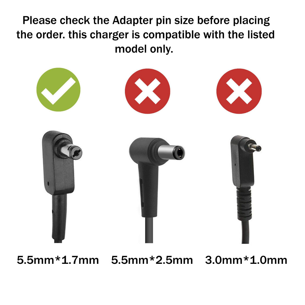 Delta 19V 2.37A 45W Laptop Adapter 5.5mm x 1.7mm Pin Size