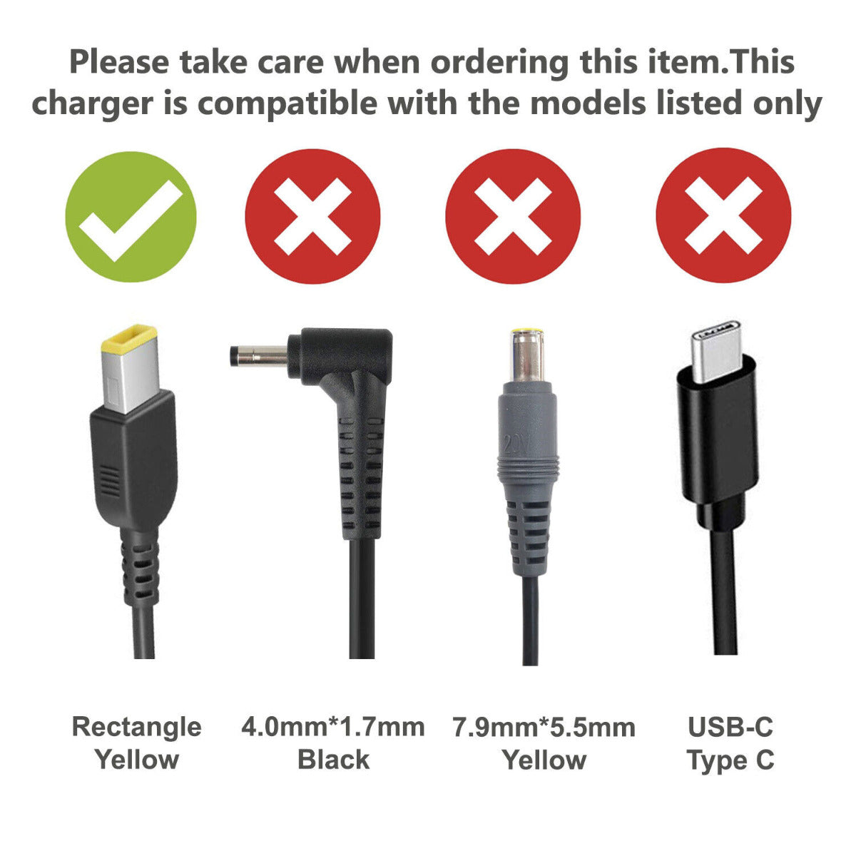 Delta 20V 3.25A 65W Rectangular USB Type Laptop Adapter