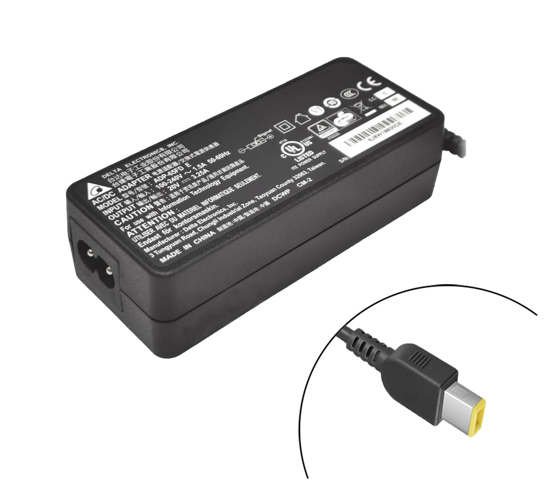 Delta 20V 3.25A ForDelta 20V 3.25A Rectangular USB Type 65W Laptop Charger