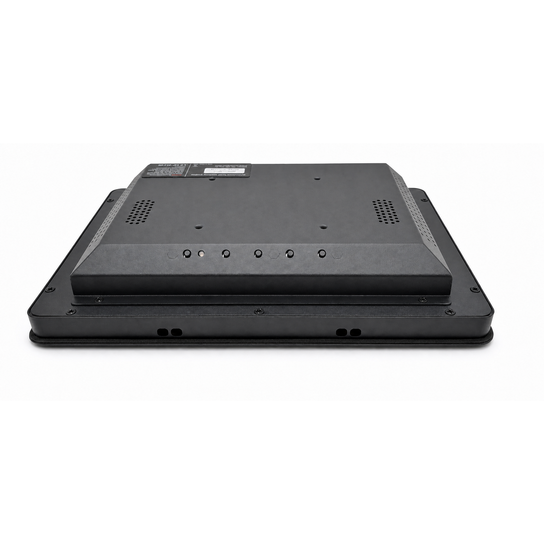 Powergoat YT101 industrial touchscreen monitor angled view