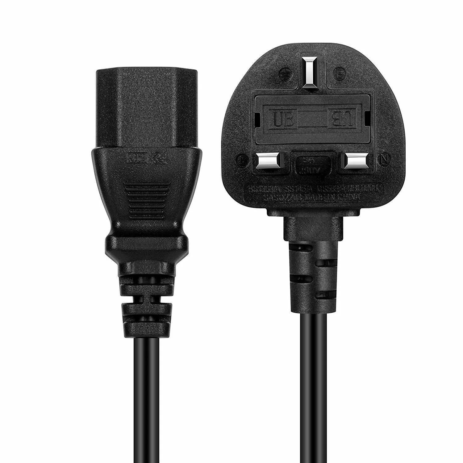 3 PIN C13 POWER CABLE KETTLE LEAD UK PLUG FOR LAPTOPS AND MONITORS