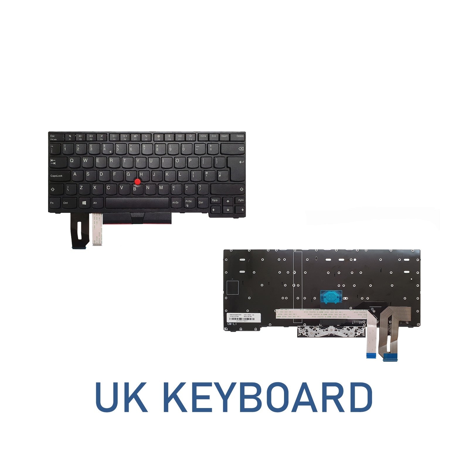 Lenovo ThinkPad E480 non-backlit keyboard replacement underside
