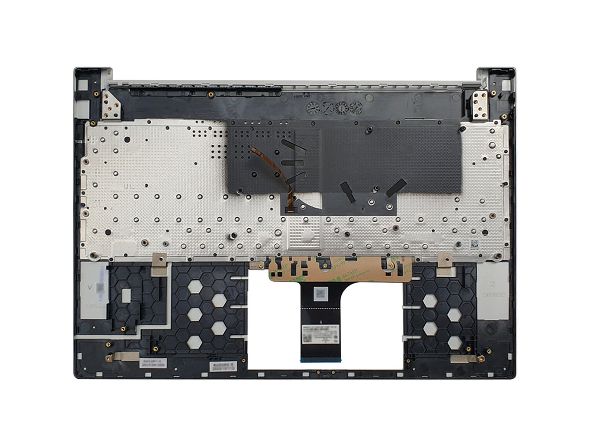 HP Pavilion 16-AG0000 silver palmrest with keyboard angled view