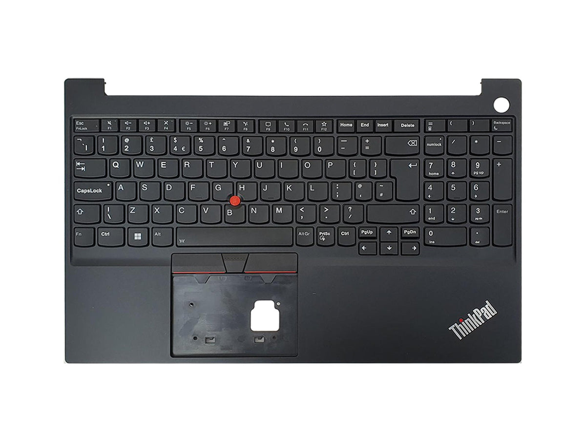 Lenovo ThinkPad E15 keyboard palmrest black front view