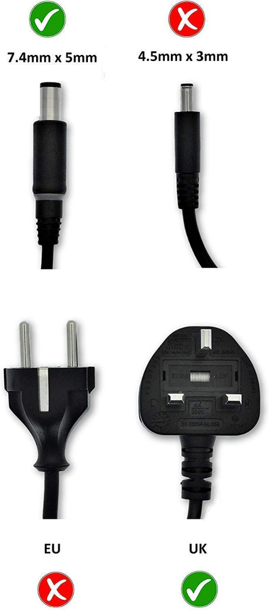 Dell Inspiron 1545 65W Laptop Adapter Curve Shape