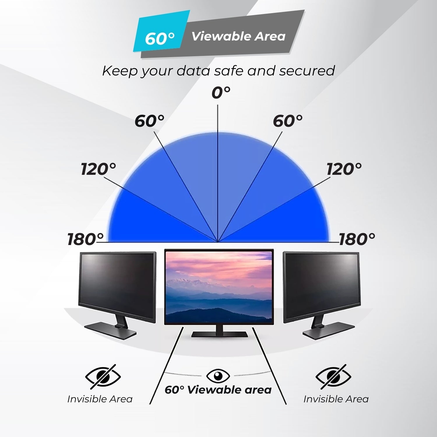 27" Magnetic Privacy Screen Filter PFM-27 | Easy Magnetic Attachment | Monitor Anti-Glare