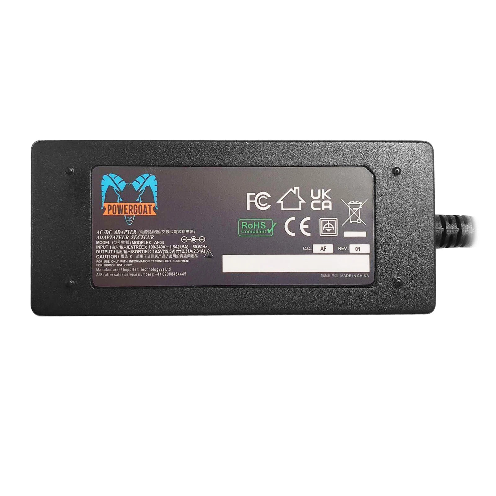 Powergoat 19.5V 2.31A 45W Laptop Adapter 4.5mm x 3.0mm Pin Size