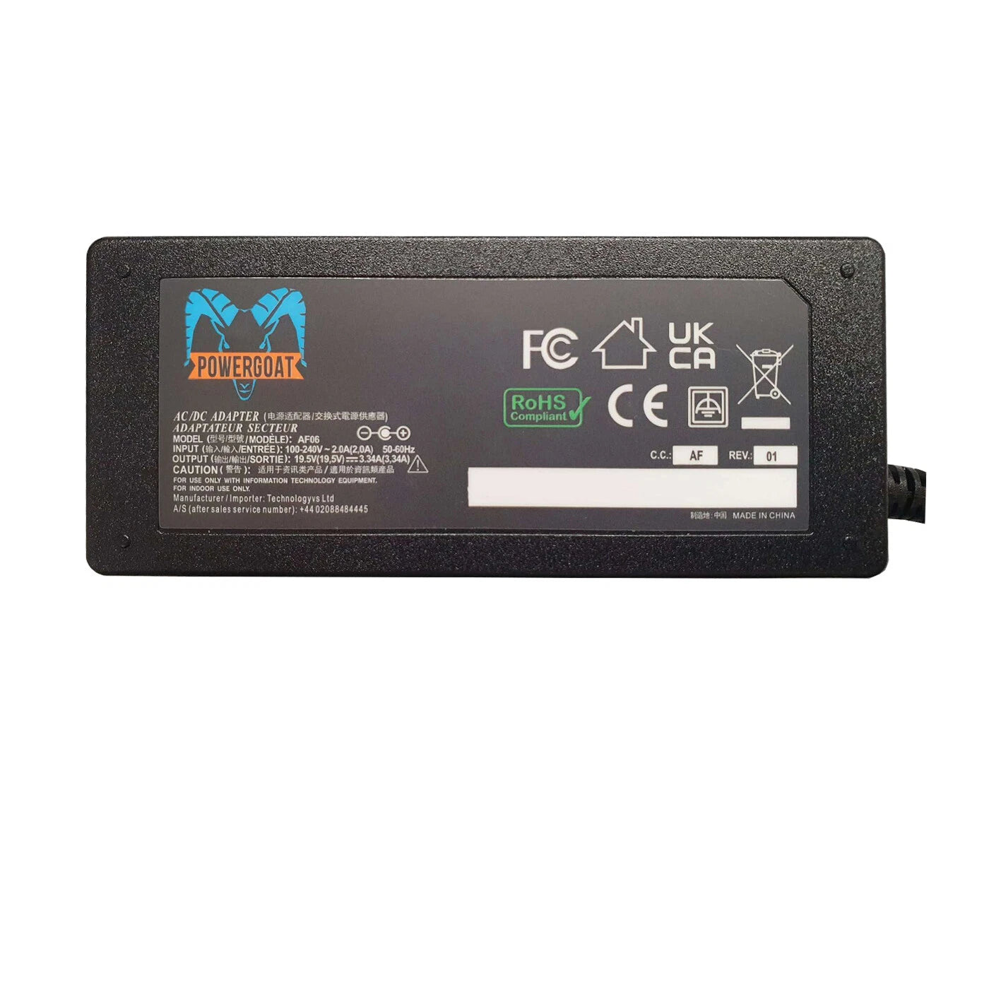 Powergoat 19.5V 3.34A 65W Laptop Adapter 7.4mm x 5.0mm Pin Size