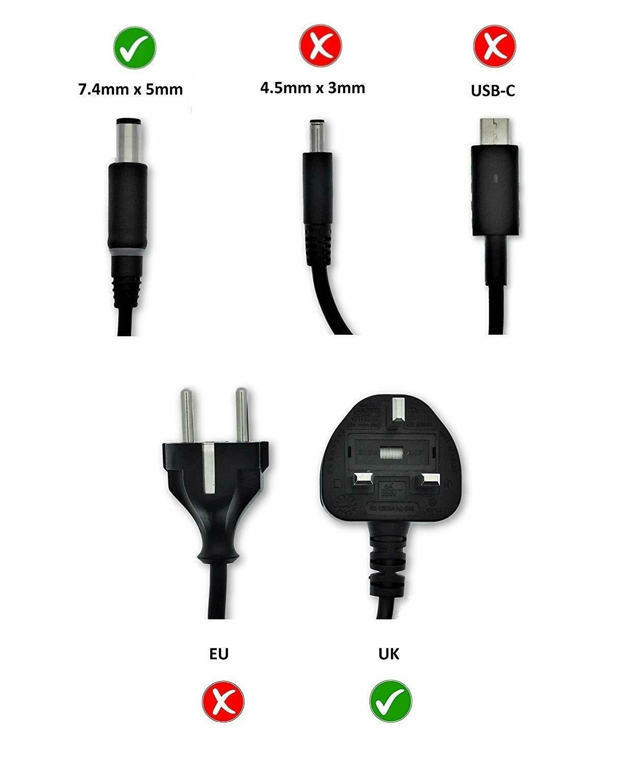 Delta 240W 20V 12A Laptop Charger | 7.4x5.0mm Pin | ADP-240EB B | Dell Alienware Asus ROG MSI