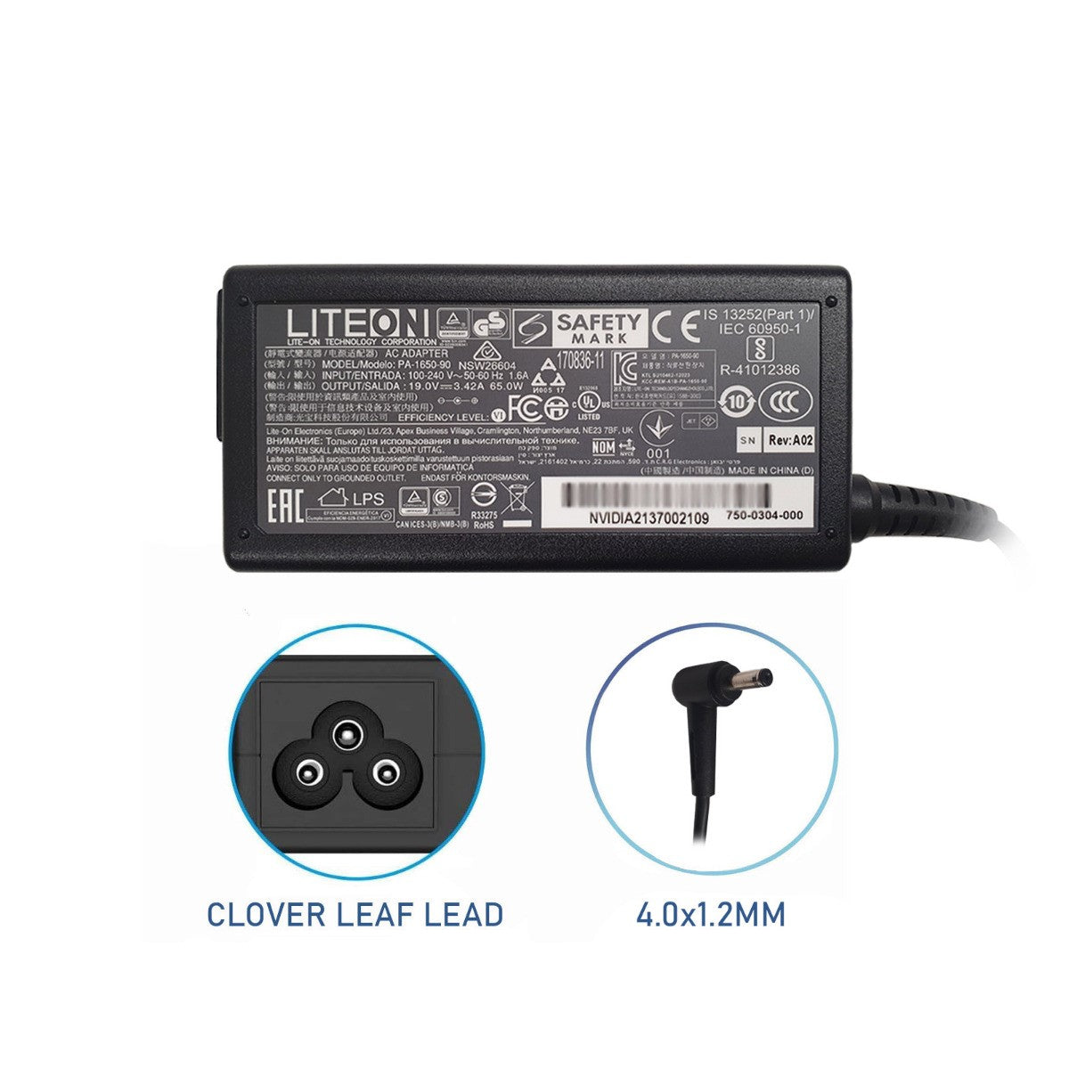 Liteon For Asus 0A001-00045900 65W Laptop Power Charger