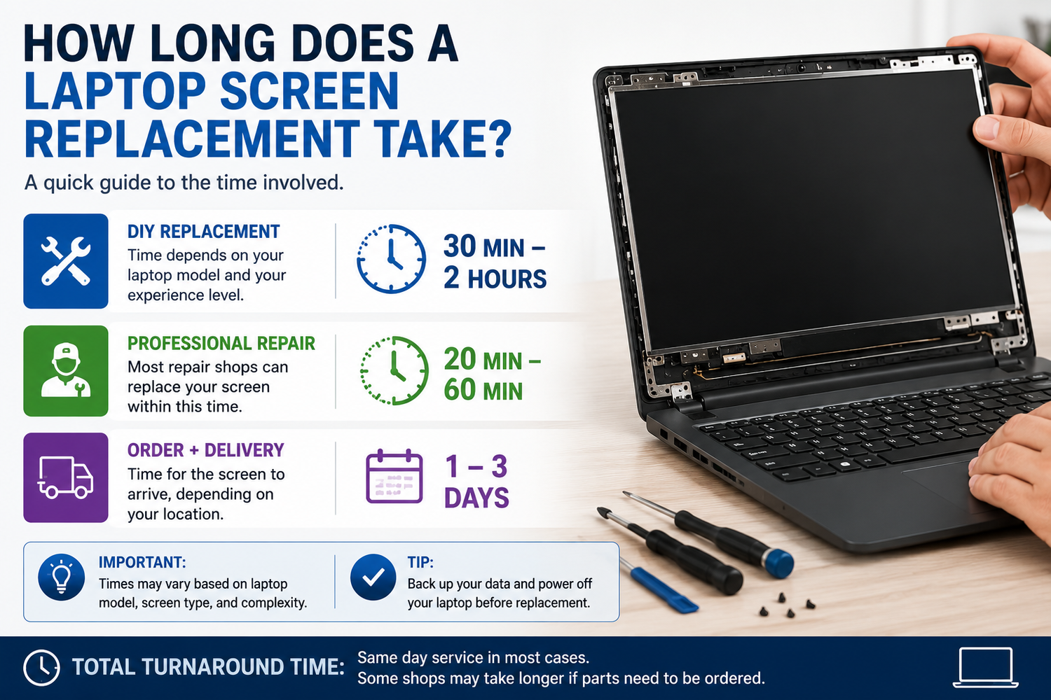 How Long Does a Laptop Screen Replacement Take? DIY vs Professional Repair | TechnologyVS