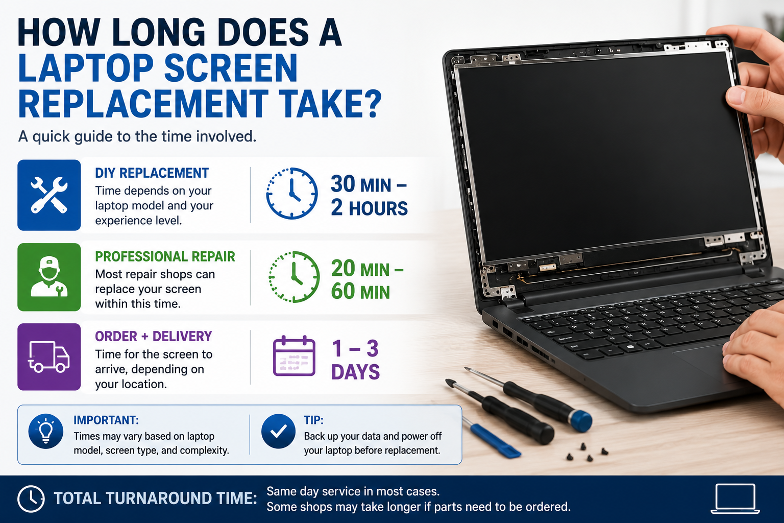 How Long Does a Laptop Screen Replacement Take? DIY vs Professional Repair | TechnologyVS