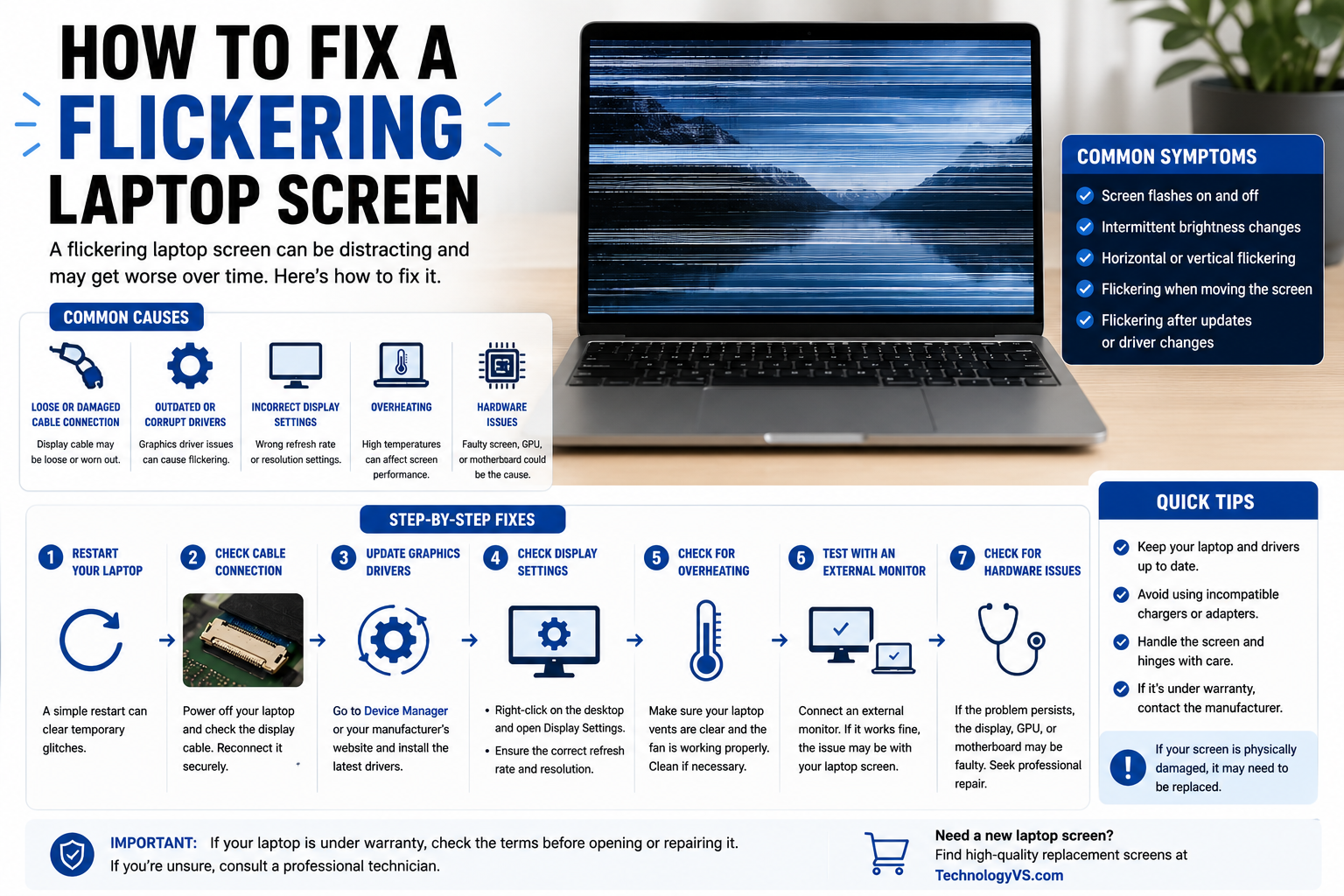 How to Fix a Flickering Laptop Screen — Troubleshooting Guide | TechnologyVS