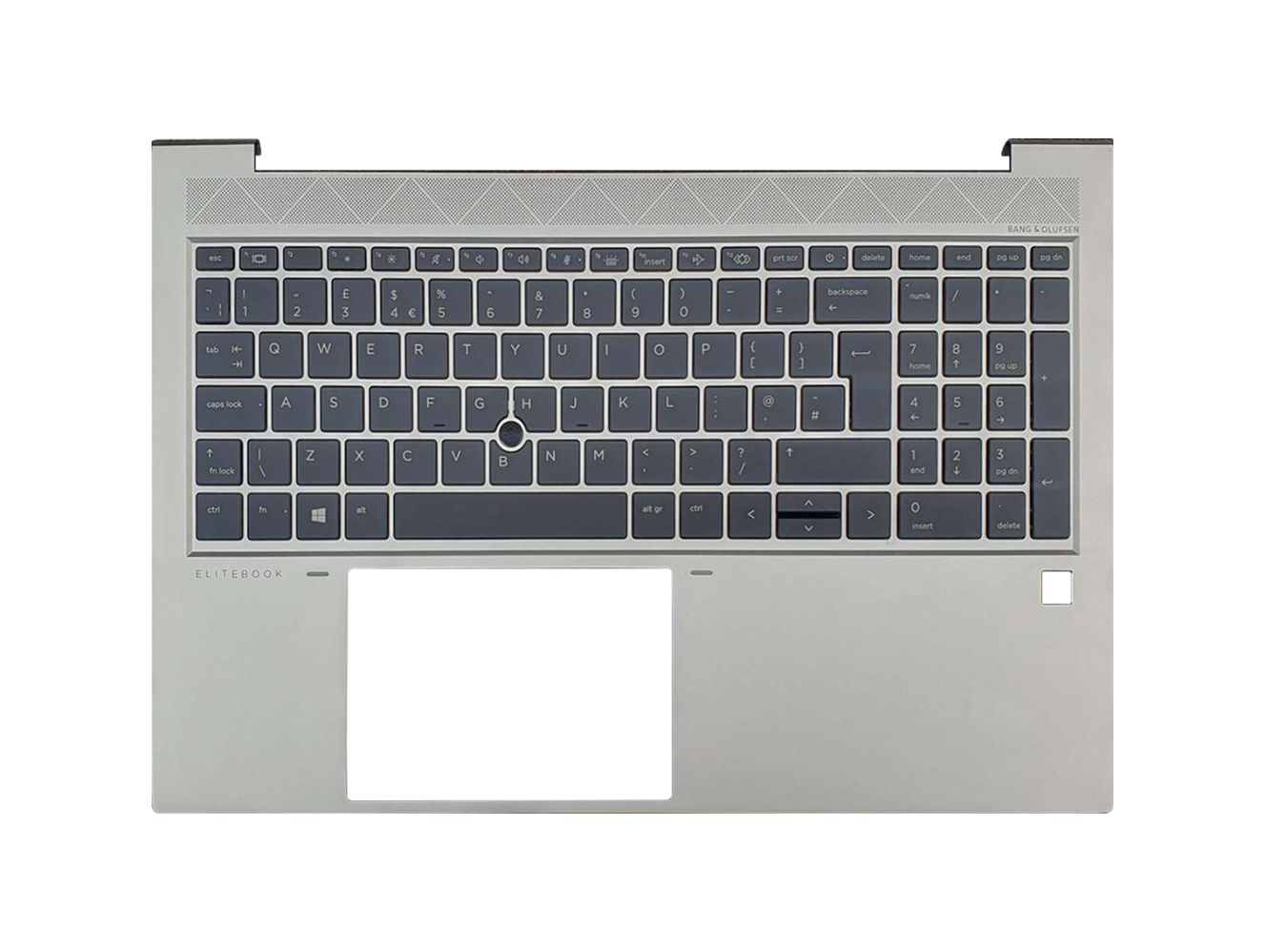 HP 850 G8 EliteBook backlit keyboard palmrest replacement part in silver