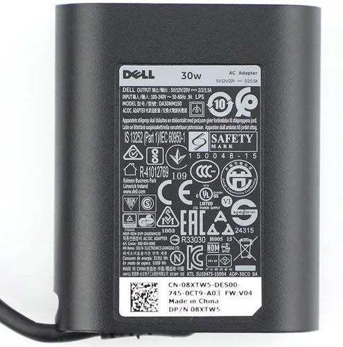 Dell 20V 1.5A 30W USB Type-C Laptop Adapter