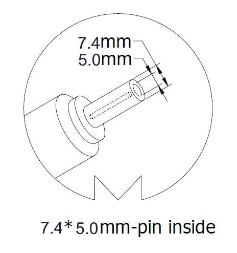 Dell 19.5V 4.62A 90W Laptop Adapter Block Shape 7.4mm x 5.0mm Pin Size