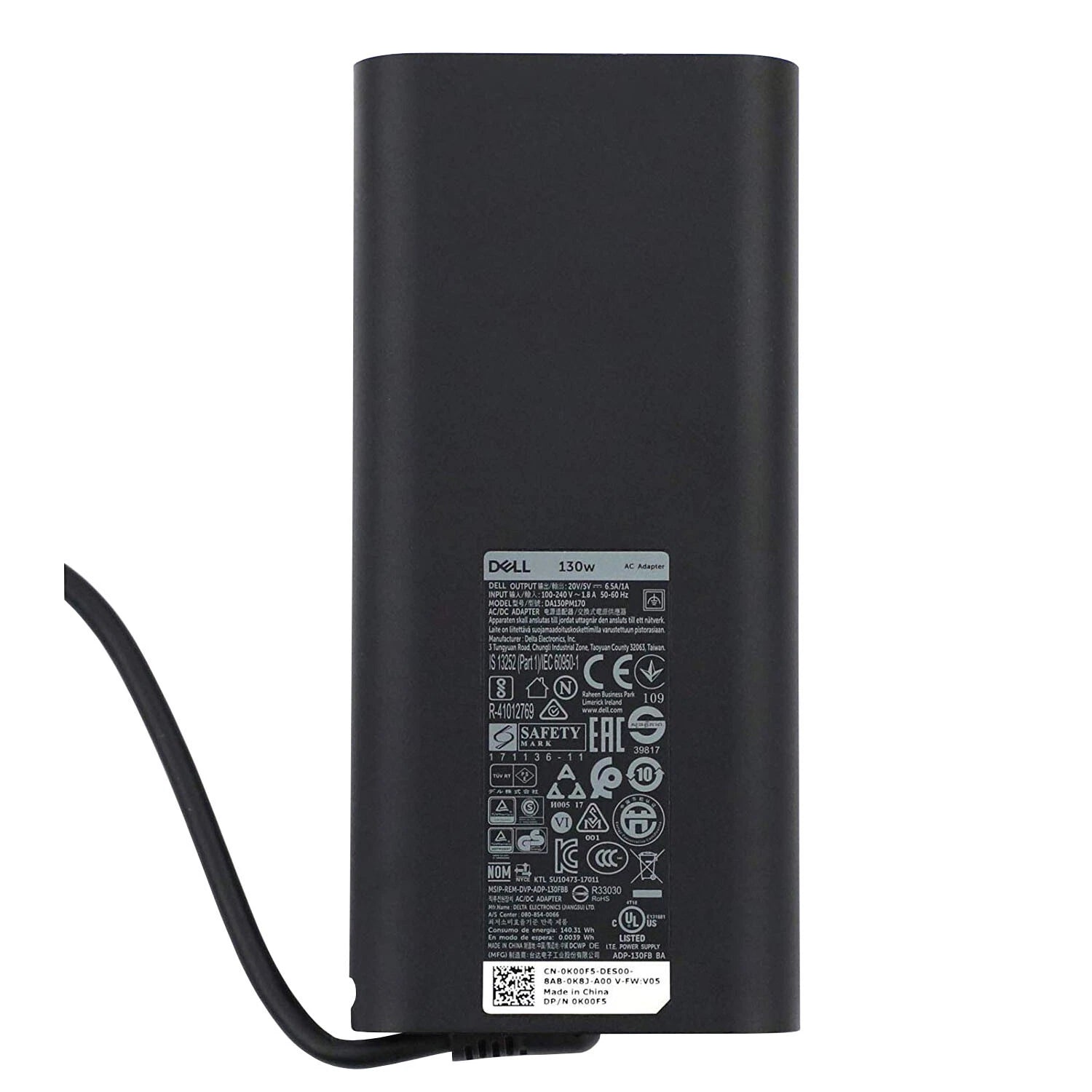 Dell XPS 15 9510 USB Type-C 130W Laptop Charger Power Adapter