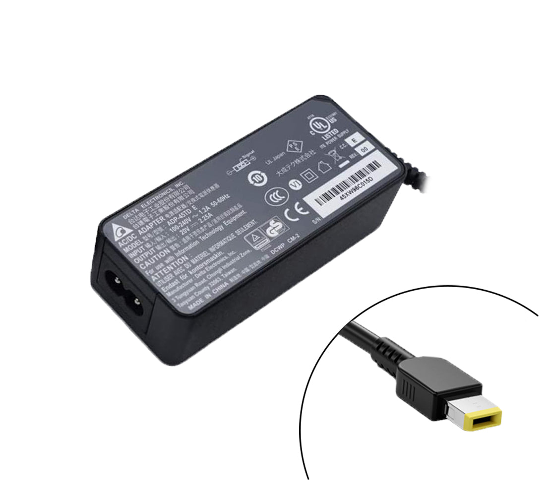 Delta Computer Plug Delta 45W adapter Rectangular USB yellow pin 20V 2.25A Laptop charger