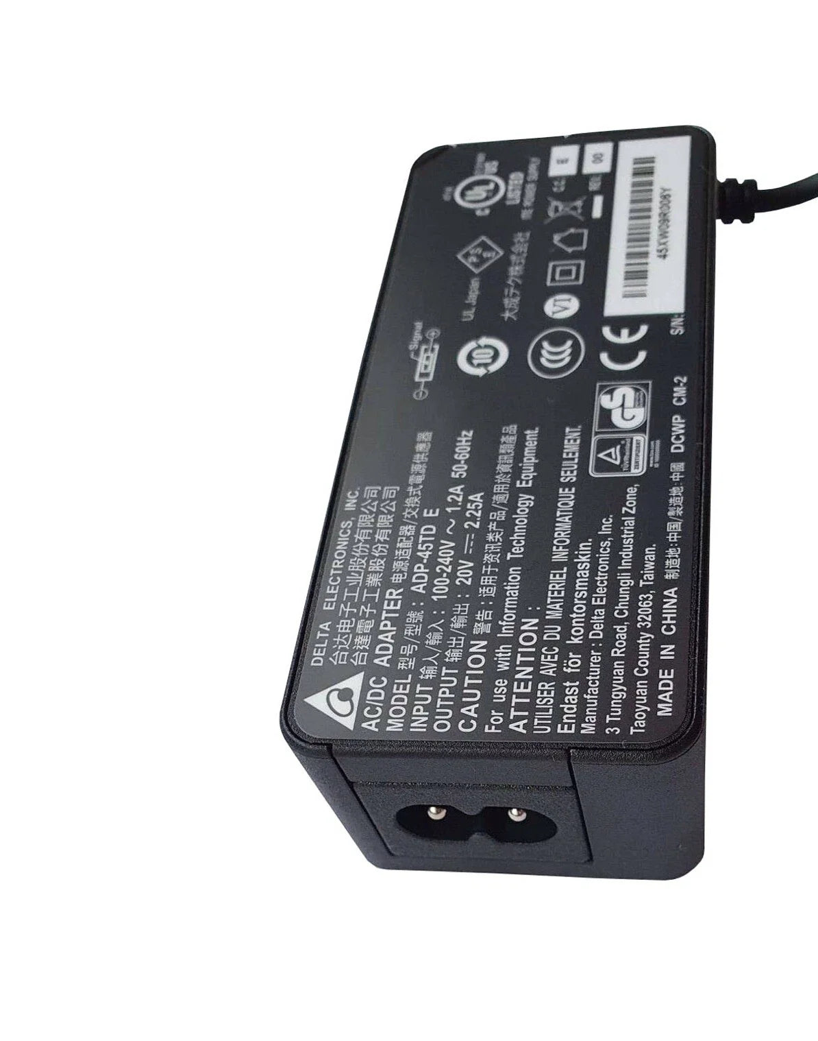 Delta 20V 2.25A For Lenovo Thinkpad L560 45W USB Type-C Rectangular Pin Laptop Adapter