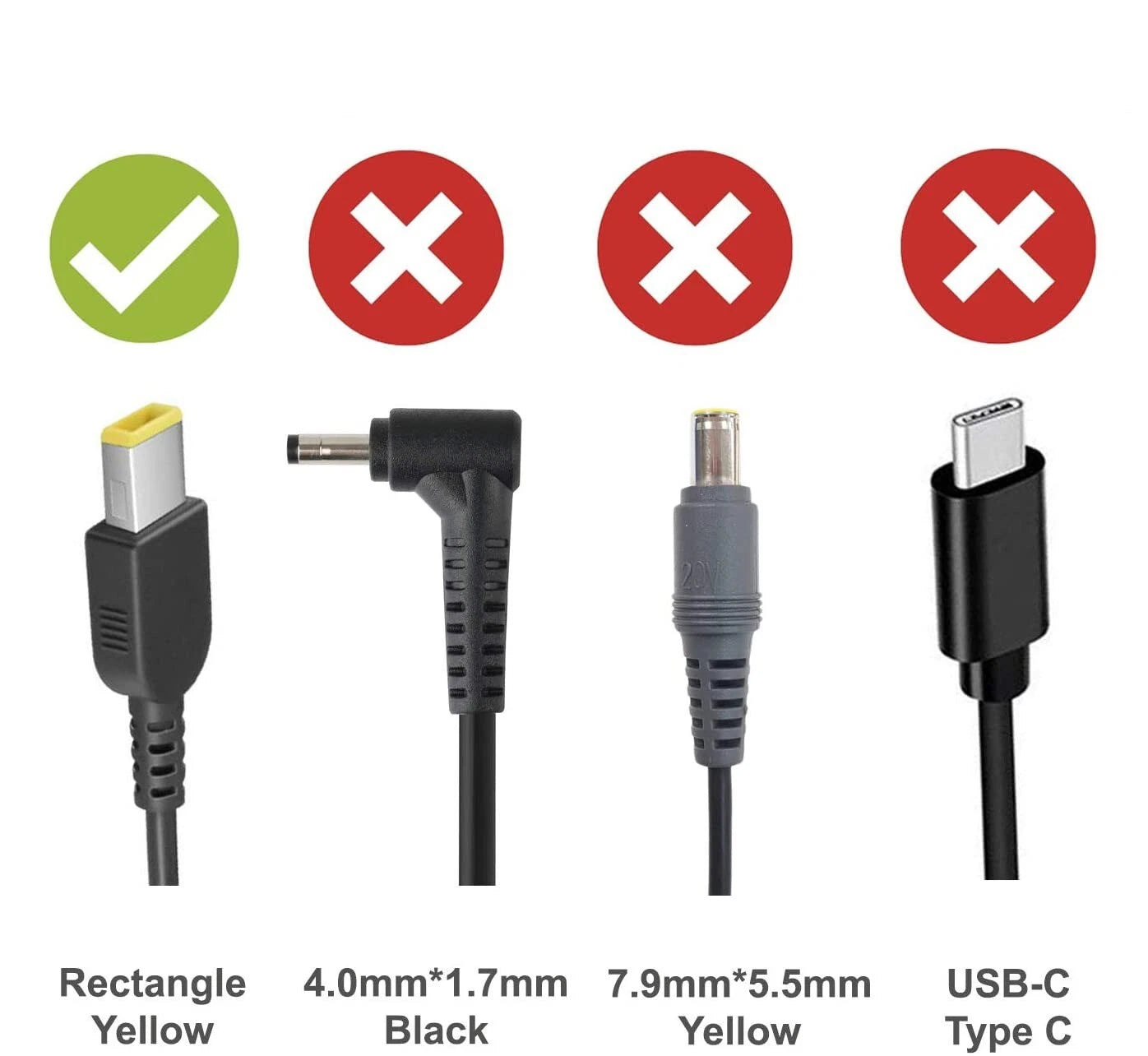 Delta 20V 2.25A 45W USB Type-C Rectangular Pin Laptop Adapter