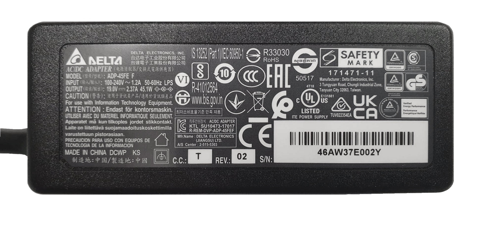Delta For Acer Aspire One D255E-13681 45W Laptop Adapter
