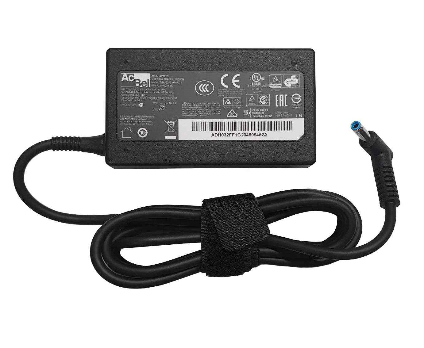 19.5V 3.33A 65W ACBEL 4.5mm 3.0mm AC Adapter Blue Tip Charger