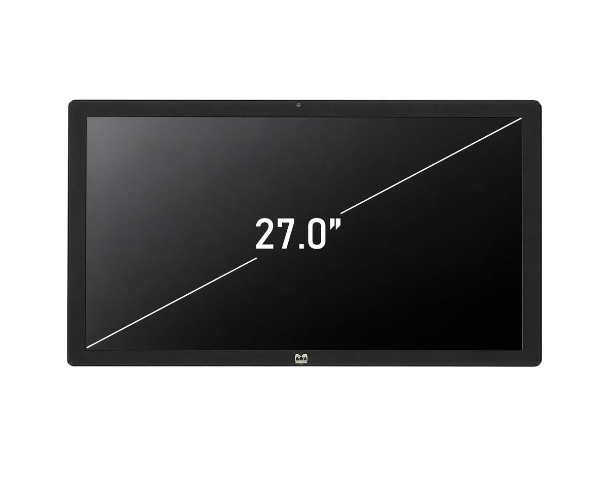 Powergoat YT27 27 inch industrial touchscreen monitor angled view