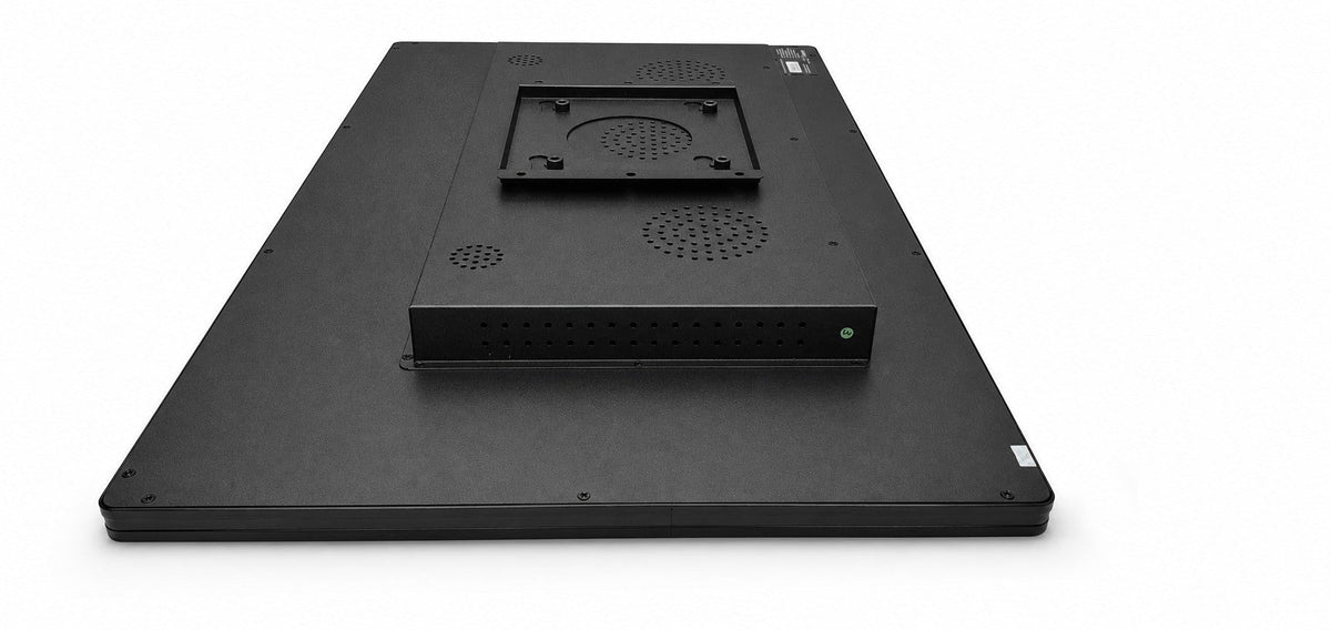 Powergoat YT27 27 inch industrial touchscreen monitor stand view