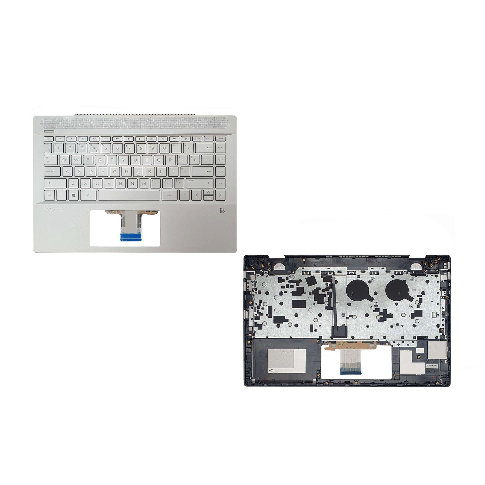 HP Pavilion 14-CE2052NL Silver Palmrest with Backlit Keyboard & Fingerprint Reader Replacement