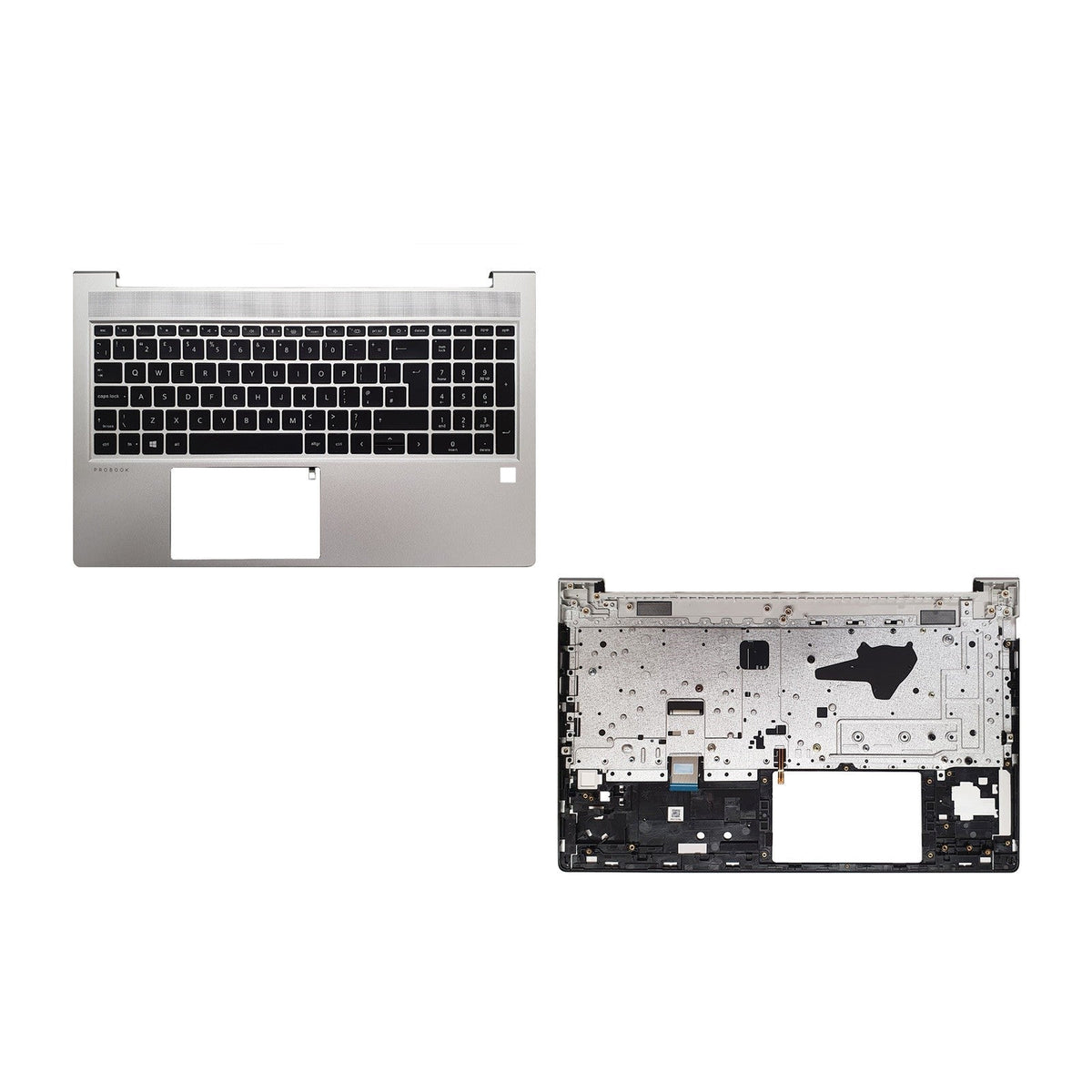 HP ProBook 450 G10 silver palmrest with keyboard detail view