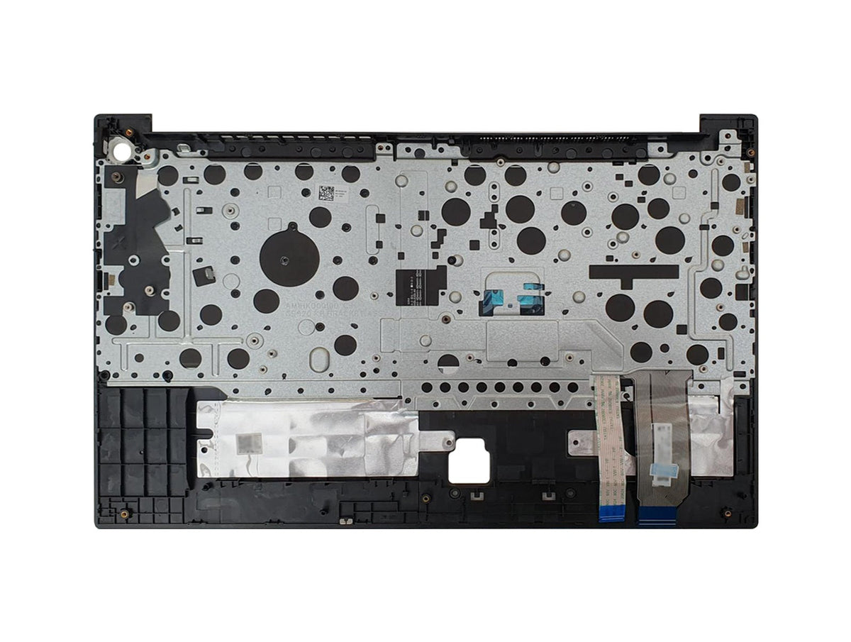 Lenovo ThinkPad E15 keyboard palmrest black angled view