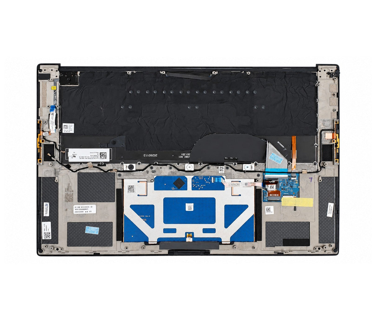 Dell 515YY 0515YY keyboard palmrest black angled view