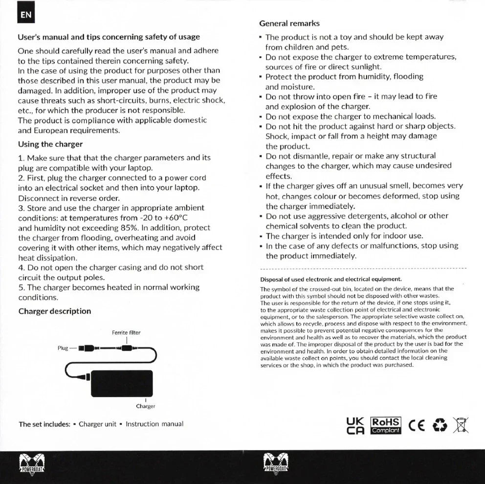 Powergoat For HP Notebook 17-CA0004DS 65W Laptop Adapter