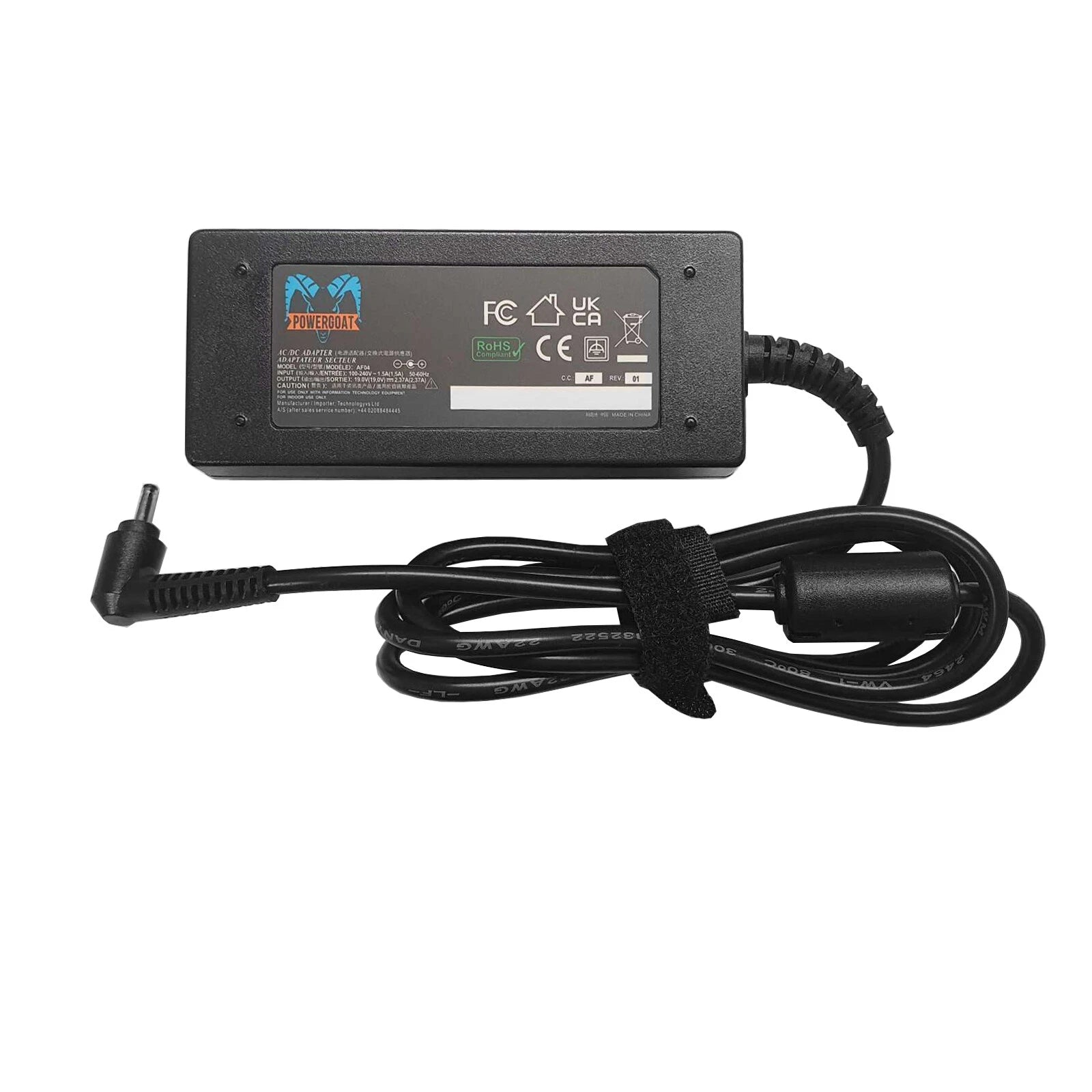 Powergoat 19V 2.37A 45W Laptop Adapter 3.0mm x 1.1mm Pin Size