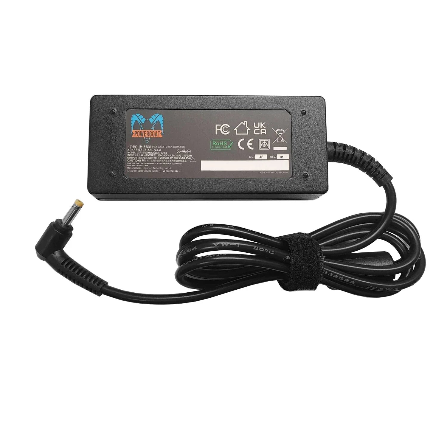Powergoat 20V 2.25A 45W Laptop Adapter 4.0mm x 1.7mm Pin Size
