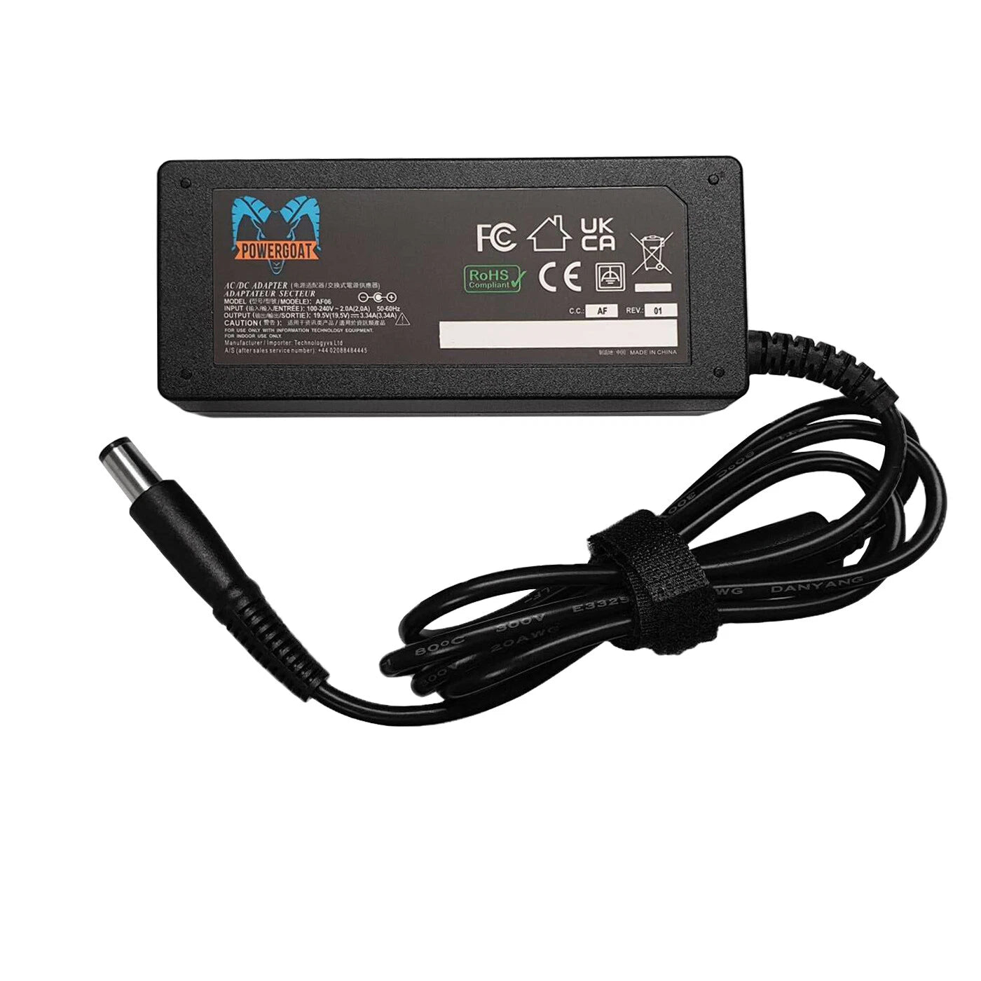 Powergoat 19.5V 3.34A 65W Laptop Adapter 7.4mm x 5.0mm Pin Size