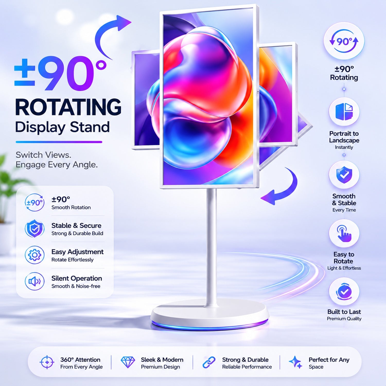 32" Mobile Touch Screen Portable WIFI TV Android 15