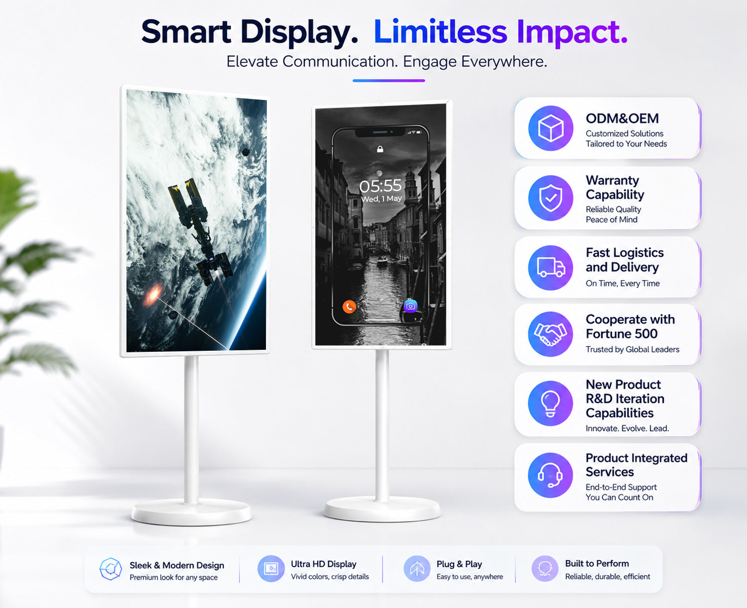 32" Mobile Touch Screen Portable WIFI TV Android 15