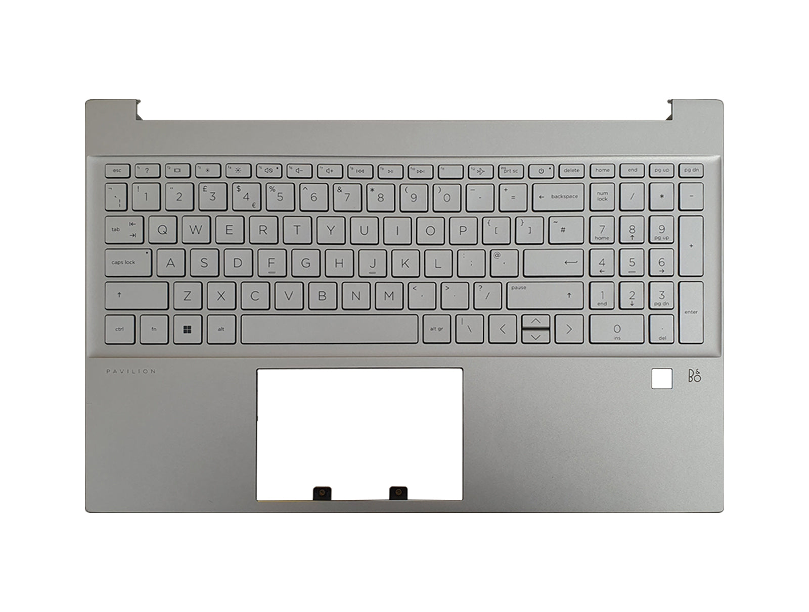 HP keyboard palmrest silver UK layout