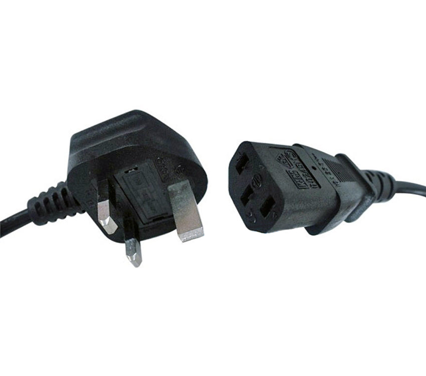 3 PIN C13 POWER CABLE KETTLE LEAD UK PLUG FOR LAPTOPS AND MONITORS