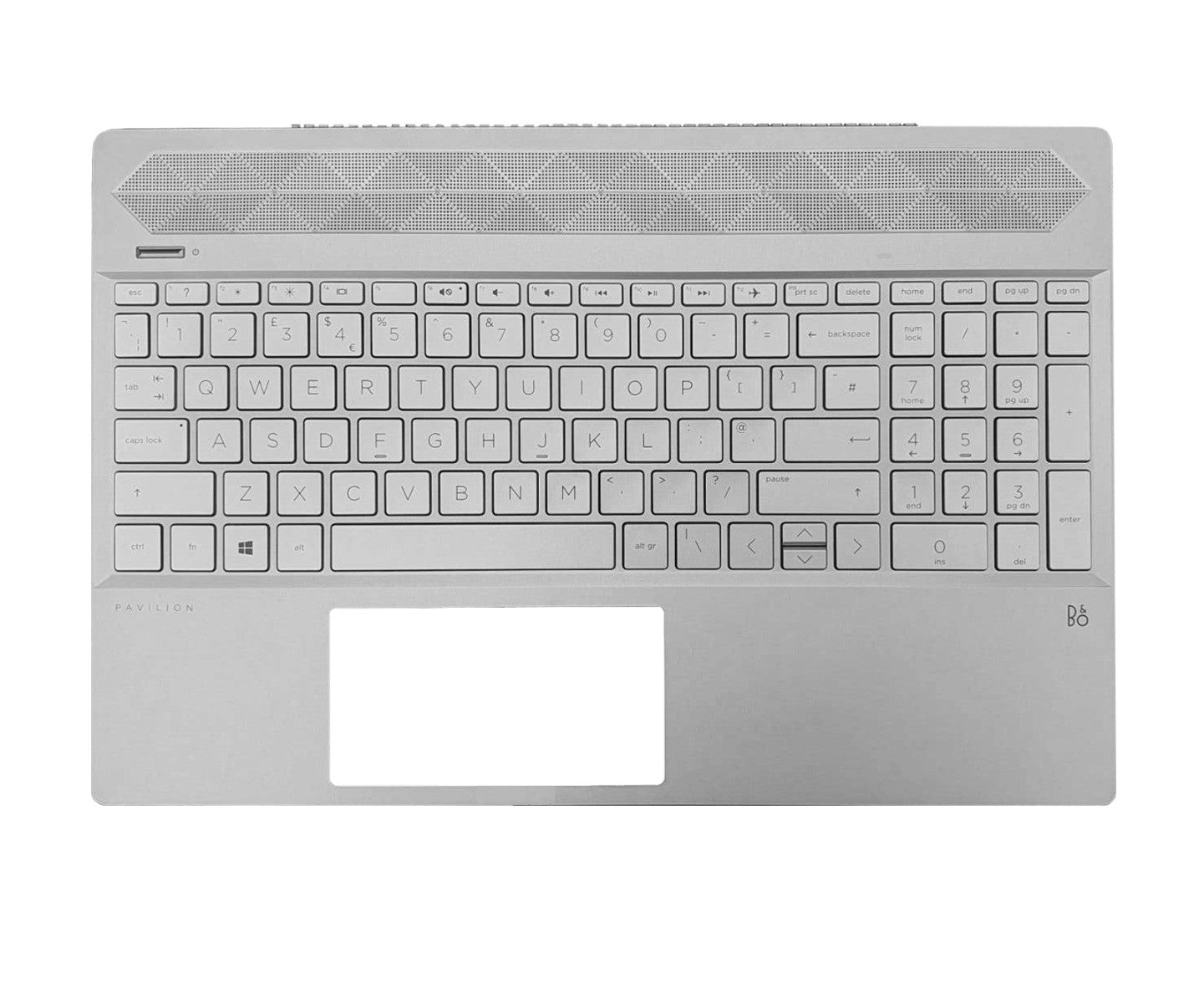 Replacement silver keyboard palmrest for HP Pavilion 15-CS3076NR