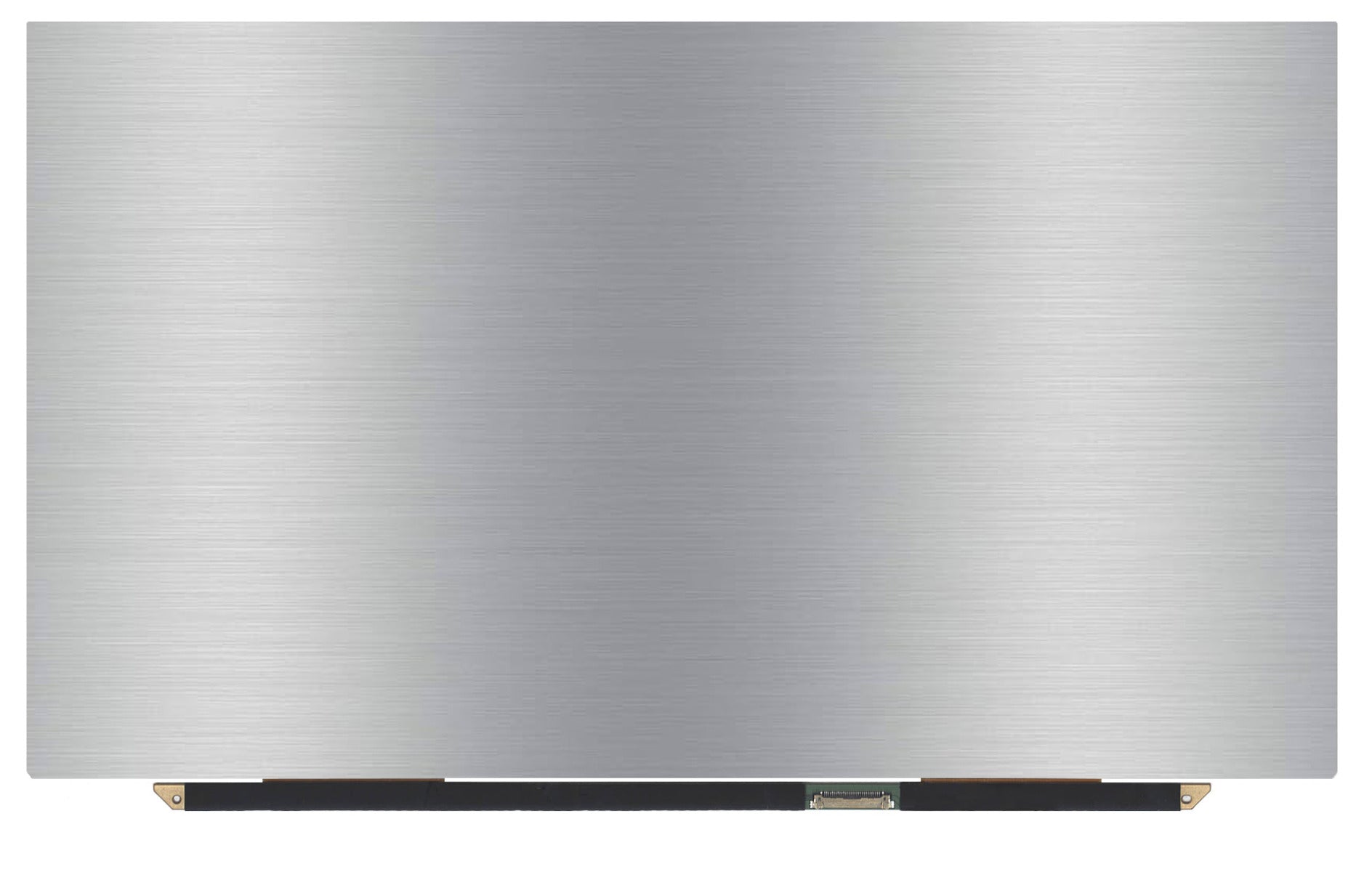 Samsung Galaxy Book NP950XDB-KA2US 15.6-inch 1920×1080 AMOLED laptop display panel, glossy surface, thin profile, with bottom-right 30-pin eDP connector.