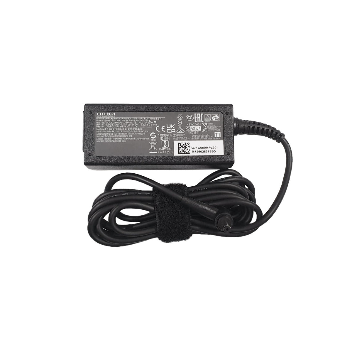 Liteon 19V 2.37A 45W Laptop Adapter 4.0mm x 1.35mm / 4.0mm x 1.2 Pin Size