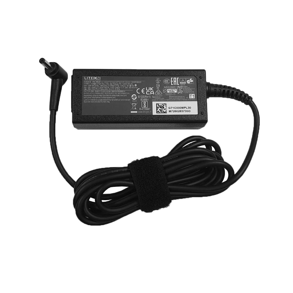 Liteon 19V 2.37A 45W Laptop Adapter 4.0mm x 1.35mm / 4.0mm x 1.2 Pin Size