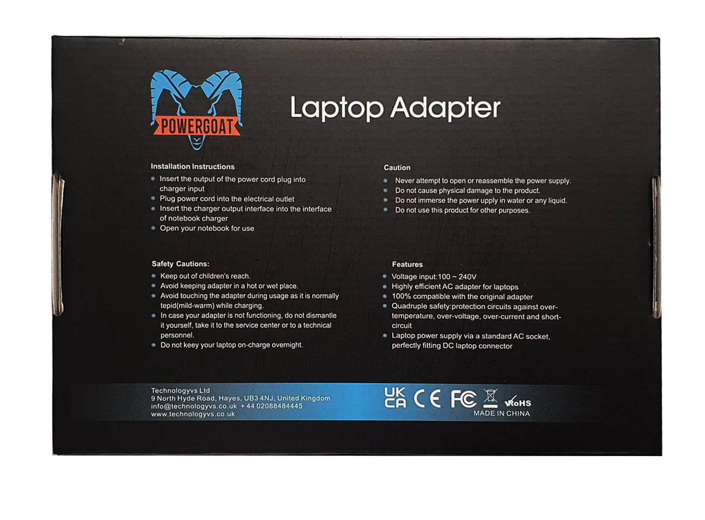 Powergoat For Lenovo Ideapad 110-15IBR 45W Laptop Adapter